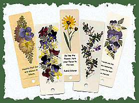 Pressed flower bookmarks