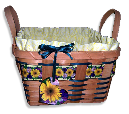 Basket with yellow gerberas and liner
